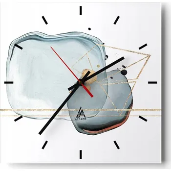 Hodiny Velké nástěnné hodiny 40x40 Kapka Vody Skleněné tiché hodiny
