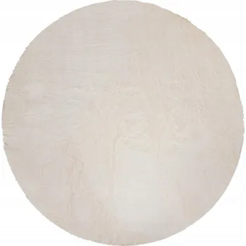 Koberec KOBEREC KULATÝ BÍLÝ MĚKKÝ STYLOVÝ ODOLNÝ COUKA PRŮMĚR 118 CM