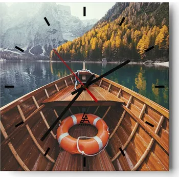 Hodiny Velké nástěnné hodiny 40x40 Krajina Skleněné hodiny Tiché