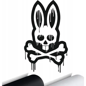 Samolepicí dekorace na vozidlo SAMOLEPKA na auto KRÁLÍK SKELET KOSTI BUNNY 15x9