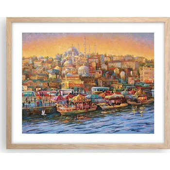 Obraz Obraz plakát na zeď v rámu světlý dub 50x40 architektura foto do obýváku