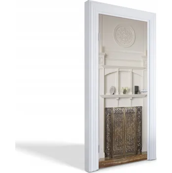 Fototapeta Ozdobná maskovací nálepka na dveře, skříň, nábytek - Elegantní krb 85x205 cm