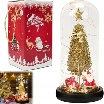 Vánoční dekorace VÁNOČNÍ STROMEČEK VE SKLE S LED OSVĚTLENÍM - SVÍTILNA DEKORACE