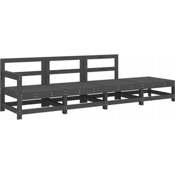 VidaXL 4dílná zahradní souprava, šedá, masivní borové dřevo