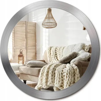 Zrcadlo Zrcadlo se skleněným ozdobným rámem s potiskem Imitace kovu o průměru 90 cm