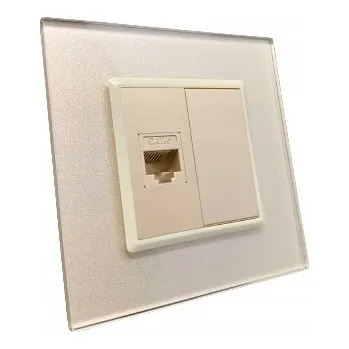 Elektrická zásuvka Zásuvka internetová nástěnná BarON 1FB zlatá