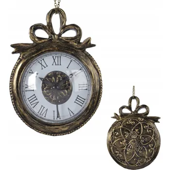 Hodiny Vánoční ozdoba na stromeček staré hodiny 13 cm