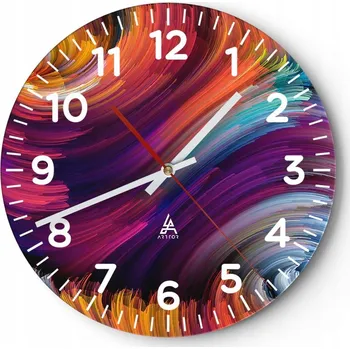 Hodiny Kuchyňské nástěnné hodiny 30x30 Abstrakce Moderní skleněné hodiny Tiché