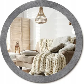 Zrcadlo Kulaté ozdobné zrcadlo na zeď do kancelářského domu, betonová textura, průměr 90 cm