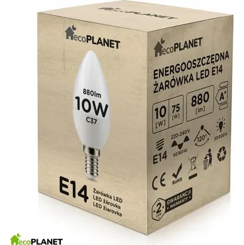 Žárovka LED žárovka E14 svíčka 10W 880lm BARVY ecoPLANET