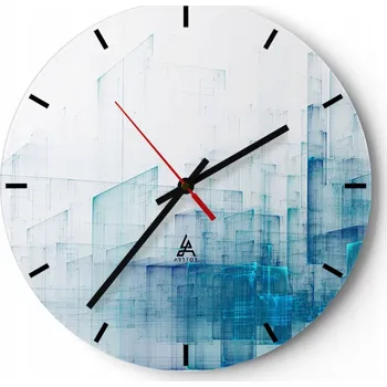 Hodiny Nástěnné hodiny do kuchyně 30x30 3D Skleněné hodiny do obýváku Loft Tiché