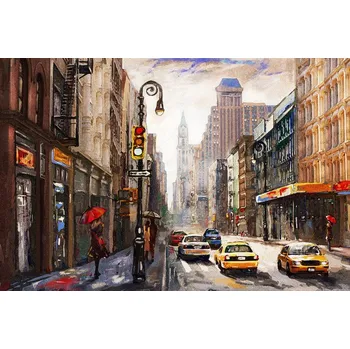 Obraz Obraz Na Plátně 3D Pohled do Ulice v New Yorku 120x80