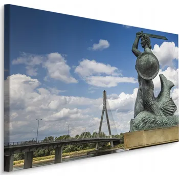 Obraz Obraz Varšava řeka most socha do jídelny 90x60