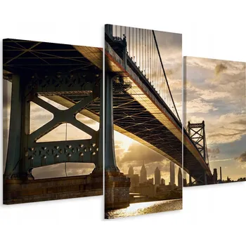 Obraz Obraz Tryptych MOST Architektura Krajina 3D 90x60