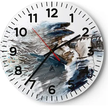 Hodiny Kuchyňské nástěnné hodiny 30x30 Abstrakce Moderní skleněné hodiny Tiché