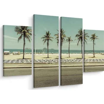 Obraz Čtyřdílný obraz Brazílie PLÁŽ Palmy 3D 80x60