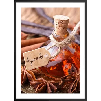 Obraz Plakát v černém rámu do obývacího pokoje ložnice 50x70, skořice, moderní obraz