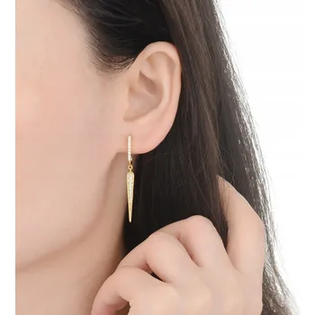 Náušnice ZLATÉ DLOUHÉ VISACÍ NÁUŠNICE STŘÍBRO 925