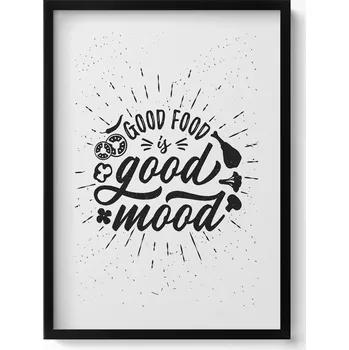 Obraz Elegantní obraz do obýváku Good food is good mood - nápis do kuchyně 50x70 cm