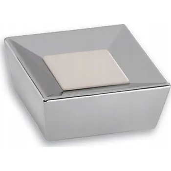Nábytkové kování Nábytková úchytka knopka SIRO 2100-39ZN1A4 chrom lesk/bílá