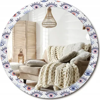 Zrcadlo Loftové nástěnné zrcadlo s ozdobným skleněným rámem Oči Velké průměr 100 cm