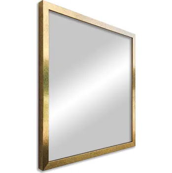 Zrcadlo Zrcadlo v rámu 60x60 moderní úzký rám zlatý