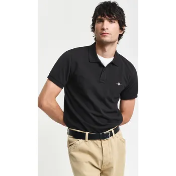Pánská košile POLOKOŠILE GANT SLIM SHIELD SS PIQUE POLO BLACK