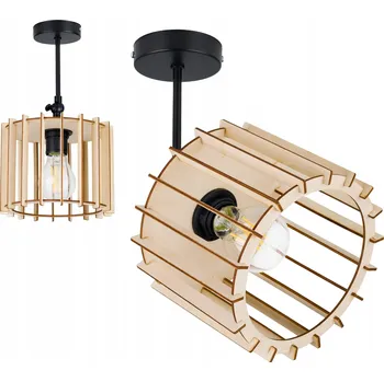 Závěsné svítidlo LED-ONE válec dřevo 1-bodové světlo E27