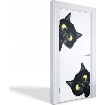 Fototapeta Ozdobná dekorativní fólie na dveře, nábytek, skříň - Zvědavé kočky 95x205 cm