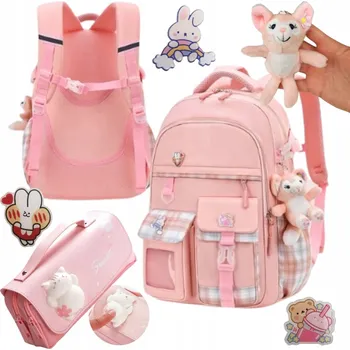 Školní batoh vícekomorový K&M růžový, vícebarevný