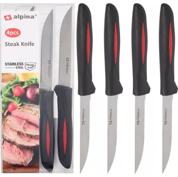 Příslušenství pro gril NOŽE NA GRILOVACÍ STEAKY 4 GRILOVACÍ PŘÍBORY sada OLDMAN NŮŽ RUKOJEŤ černá