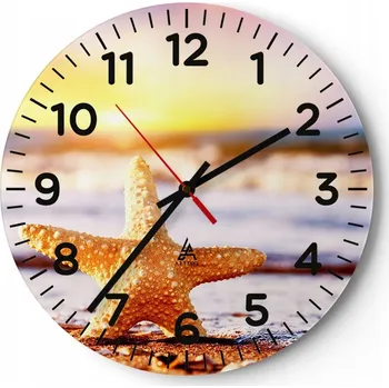 Hodiny Nástěnné hodiny do obýváku 40x40 Hvězdice Kulatý Skleněné hodiny Loft Tiché
