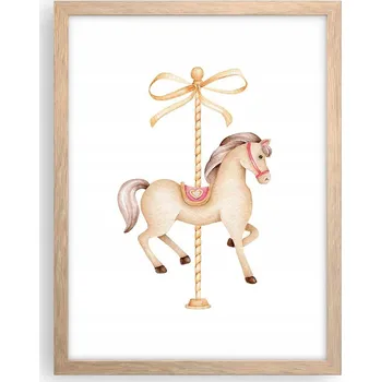 Obraz Obraz plakát v rámu světlý dub do obýváku 30x40 kůň foto plakáty na zeď