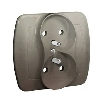 Elektrická zásuvka Elektrická Zásuvka nástěnná Kontakt-simon stříbrná