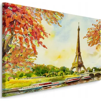 Obraz Obraz Canvas EIFFELOVA VĚŽ Řeka Akvarel 40x30