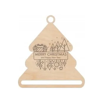 Vánoční dekorace D920-E Závěs na makramé - vánoční stromek Merry Christmas