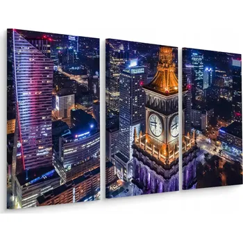 Obraz Obraz 3D VÝHLED Noční Město Varšava TRILOGIE 60x40
