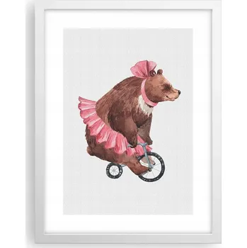 Obraz Obraz plakát v bílém rámu do obýváku 30x40 medvídek foto plakáty na zeď