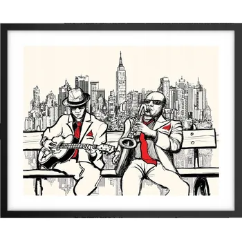 Obraz Foto obraz plakát na zeď v černém rámu 50x40 hudba plakáty do obýváku