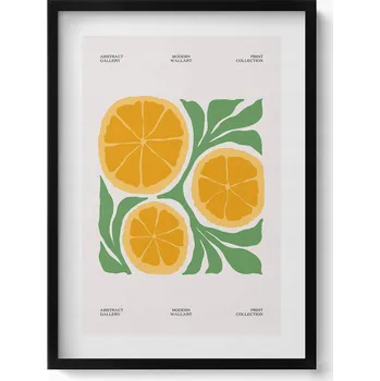 Obraz Dekorativní obraz s grafikou v krásném rámu - Ilustrace rostlin a květin 50x70 cm