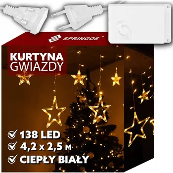 Vánoce Vánoční osvětlení na stromeček Springos pro interiér, 4,2 m, 101 - 200 světýlek