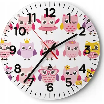 Hodiny Kuchyňské nástěnné hodiny 30x30 Ptáci Moderní skleněné hodiny Tichý chod