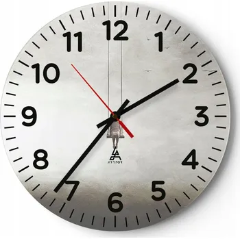 Hodiny Nástěnné hodiny do obýváku 40x40 Abstrakce Kulatý Skleněné hodiny Loft Tiché