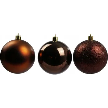 Vánoční dekorace Čokoládové vánoční vánoční baňky na stromeček, 6 ks, 8 cm, nerozbitné