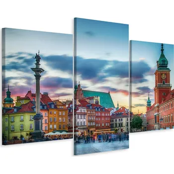 Obraz Obraz Tryptych Varšava Královský Zámek 3D 90x60