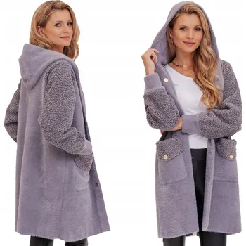 Dámský kabát Dámský oversize kabát Soprato vícebarevný s kapucí, univerzální