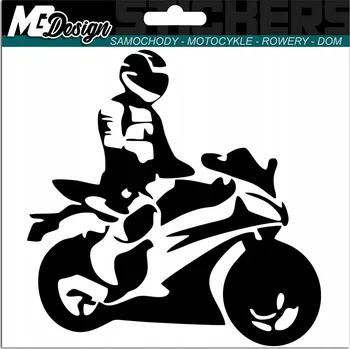 Samolepicí dekorace na vozidlo NÁLEPKA na auto MOTORKU MOTORKÁŘ 15x15