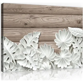 Obraz Obraz Na Plátně LISTY NA DŘEVĚ do obývacího pokoje 80x60