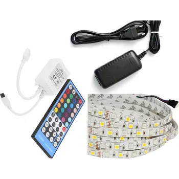 LED osvětlení RGBW LED pásek 2,5m IP20 sada – pásek, ovladač, napájecí zdroj!