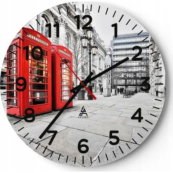 Hodiny Kuchyňské nástěnné hodiny 30x30 Města Moderní skleněné hodiny do obýváku Tiché